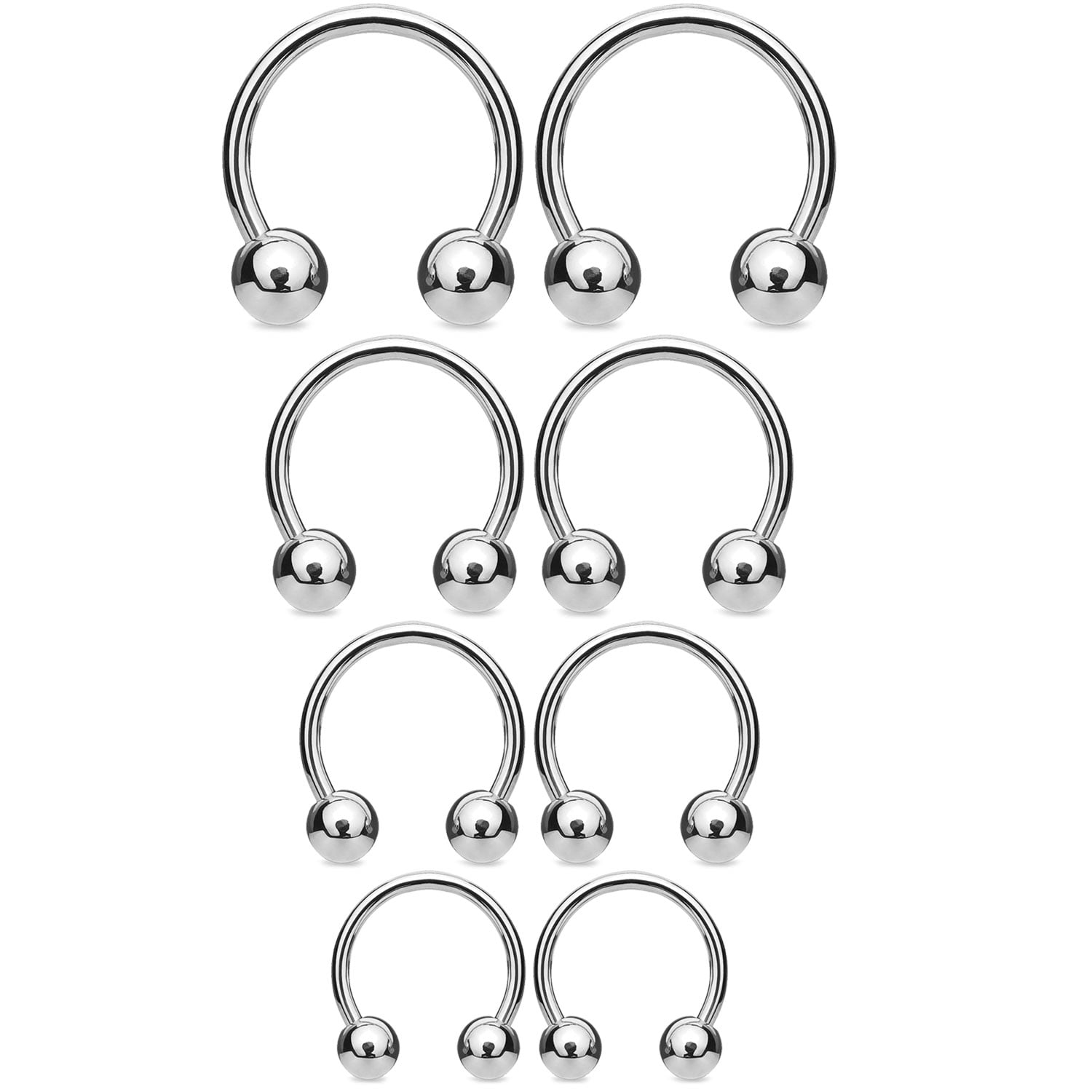 septum 3 different lengths in Rainbow Captive bead Ring lip tragus earring hoop cartilage 14g nipple belly 18g, 16g, or 14g