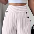 thumbnail image 3 of Yifymode Womens Striped Wide Leg Palazzo Pants High Waisted Elastic Casual Lounge Trousers with Pockets,Pink XL, 3 of 4
