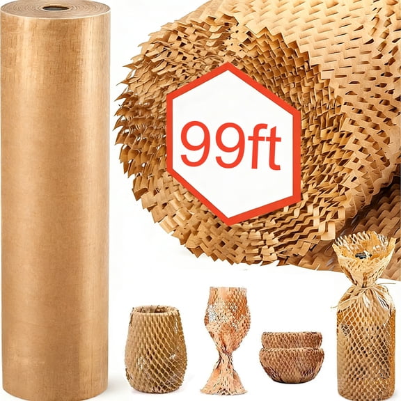BTideas Honeycomb Packing Paper, 15" x 99ft Packing Paper Sheets for Moving & Packaging Breakables