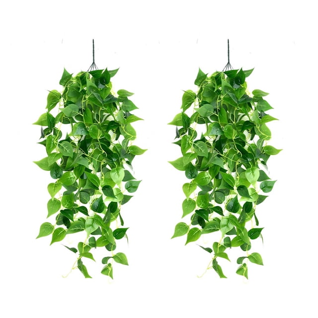 Plantas Colgantes Artificiales Bearachild 2 Piezas Hiedra Verde Hoja de Simulación