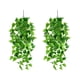 thumbnail image 1 of Plantas colgantes artificiales Inteprter 2 piezas hiedra verde, 1 of 6