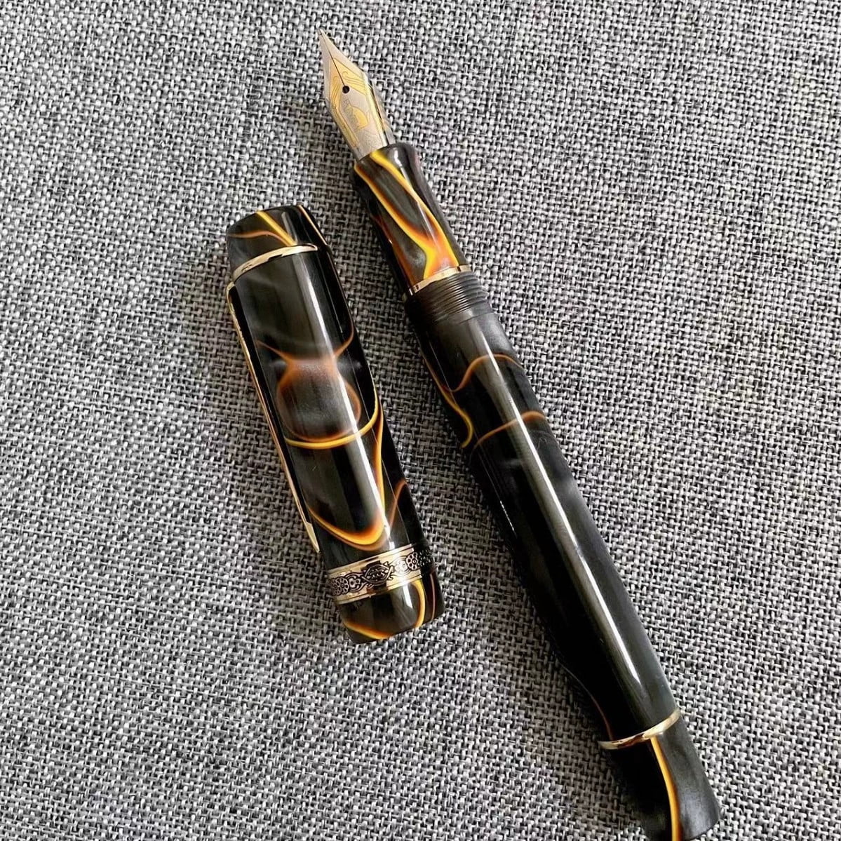 1Pc 316 Resin Black Fountain Pen F Nib 0.5 mm Writting Ink Pen Fountain Pen