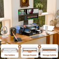 thumbnail image 4 of Soporte para monitor Simple Trending de 2 niveles, metal negro, 4 of 7