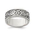 thumbnail image 1 of Solid 925 Sterling Silver Men's Vintage Antiqued Celtic Knot Irish Claddagh Knot Ring Band Size 12, 1 of 3