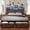 Brown, variant on Fastroby Full Bed Frame with Storage Headboard & Drawers, Farmhouse Style, No Box Spring Needed, Black
