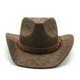thumbnail image 3 of Western Cowboy Hat for Men Women Classic Fedora Cowgirls Hats with Decorative Bands, 3 of 7