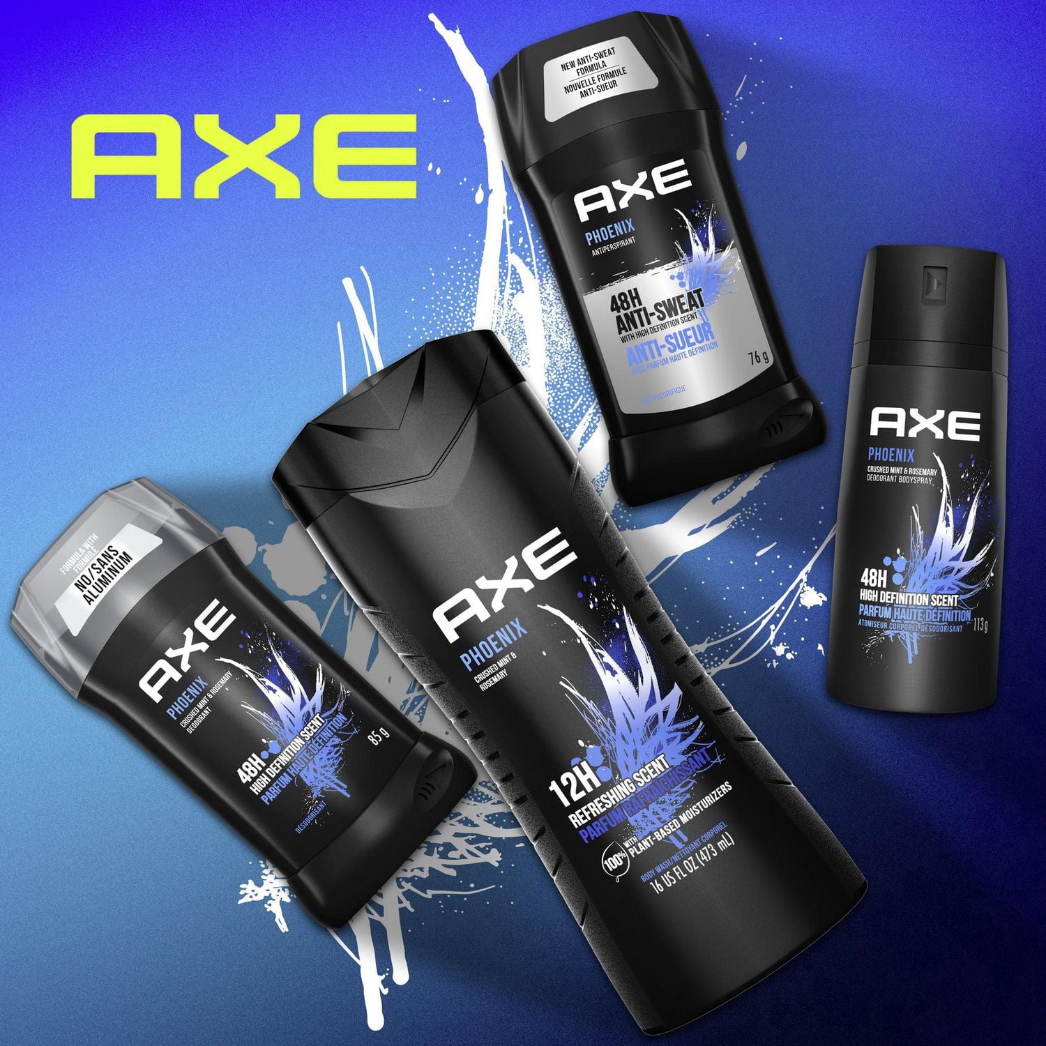 AXE Phoenix Crushed Mint & Rosemary Antiperspirant Stick (Value Pack 4 X 76gms)