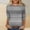 Gray, variant on Cute Tshirts Shirts for Women Striped Plus Size Green T-Shirt 3/4 Sleeve Crew Neck Ladies T Shirts,M