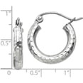 thumbnail image 2 of Primal Gold 10 Karat White Gold Diamond-cut 3mm Round Hoop Earrings, 2 of 6