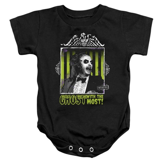 Beetlejuice Ghost With The Most Unisex Infant Snap Suit for Baby (12 Months) Black