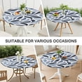 thumbnail image 7 of Elastic Edge Boho Tablecloth with Floral Design - Perfect Fit for 52-56 Inch Round Tables - Colorful Stretchable Table Cover for Patio Party, 7 of 7