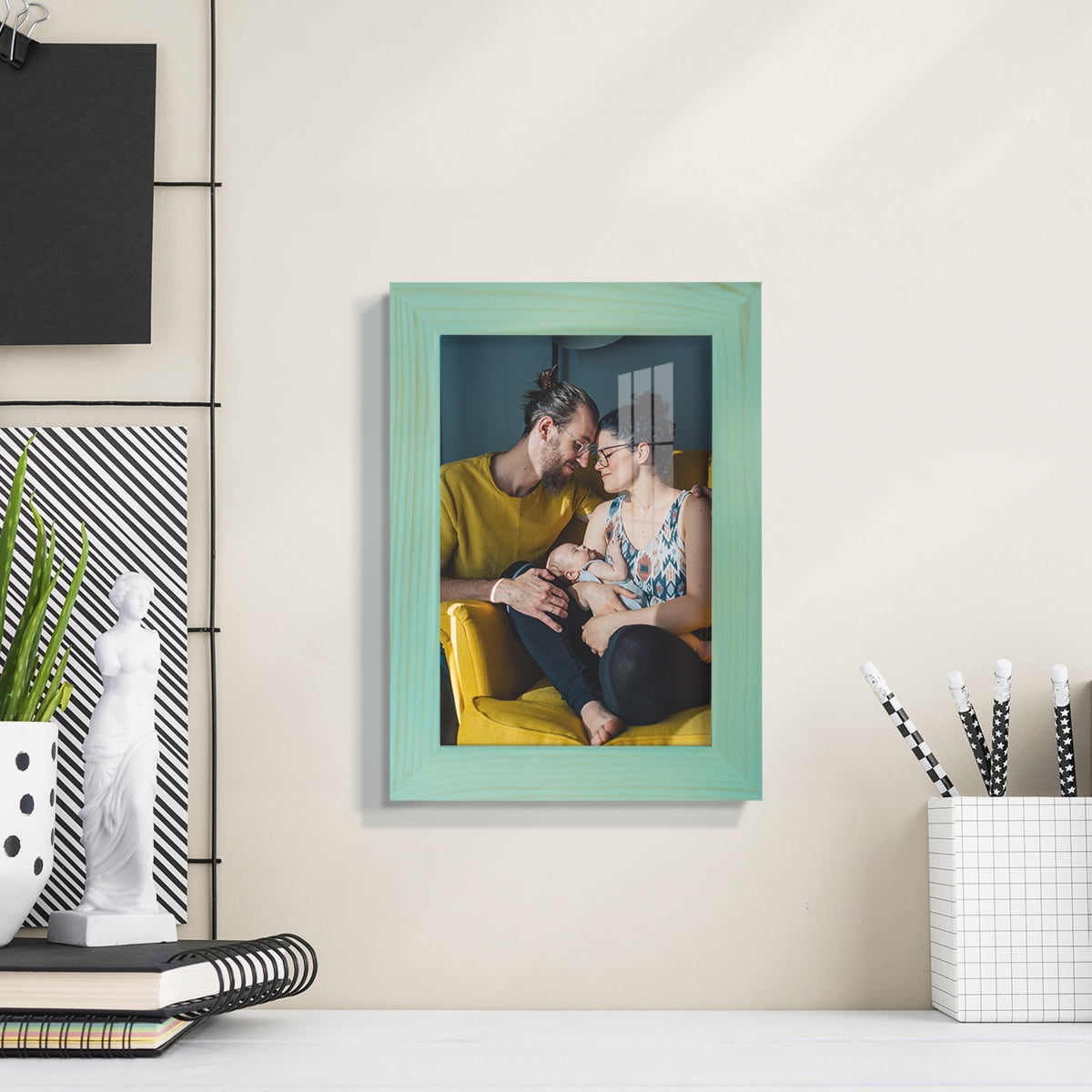 5x7 Wood Grain Picture Frame - Palegreen