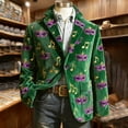 thumbnail image 2 of QSAWXQZ Men's St.Patrick's Day Carnival Blazer Graphic Print Long Sleeve Coat Festival Holiday Party Cardigan Jacket with Pockets 3XL, 2 of 6