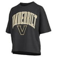 thumbnail image 2 of Women's Pressbox Black Vanderbilt Commodores Nelson Arch Over Logo Waist Length Oversized Slub T-Shirt, 2 of 3