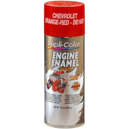 Krylon DE1607 Engine Enamel Paint, Chevrolet Orange Red, 12 Oz Can, Contains Ceramic