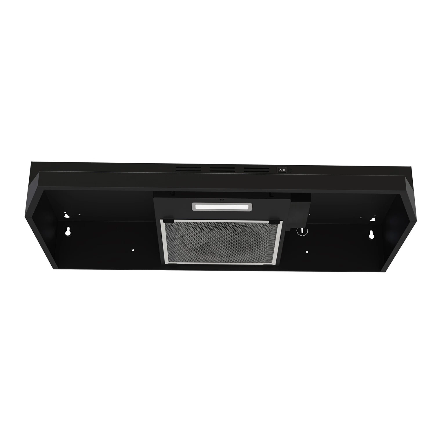 24 inch Range Hood Under Cabinet, Stainless Steel Kitchen Hood 280CFM, Ducted/Ductless Vent Hood with Rocker Button Control, Stove Hood with 2 Speeds Fan, Bright LED Light, black, silver, white