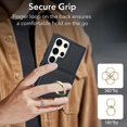 thumbnail image 3 of ELEHOLD Case for Samsung Galaxy S23 Ultra,Business PU Leather Stand Case with Card Holder & Ring Holder,Black, 3 of 7