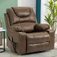 thumbnail image 3 of LEGAHOME Large Lift Chair with Heated and Massage Functions, Extended Fabric Lift Recliner Relax Sofa with 2 Remotes and 2 Cup Holders, Oversize Electric Power Lounge Chiar for Elderly Big Men, Brown, 3 of 15