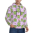 thumbnail image 2 of Naloa Happy Frogs1 Men's Casual Hooded Collar Drawstring Hoodies Pullover Sweatshirts Casual Long Sleeve Shirts-Small, 2 of 7