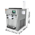 thumbnail image 4 of VEVOR Commercial Ice Cream Machine, 21 QT/H Yield, 1800W 3-Flavor Countertop Soft Serve Ice Cream Maker, 2 x 4L Hopper 2 x 1.8L Cylinder, LCD Panel Auto Clean Pre-cooling, for Restaurant Snack Bar, 4 of 10
