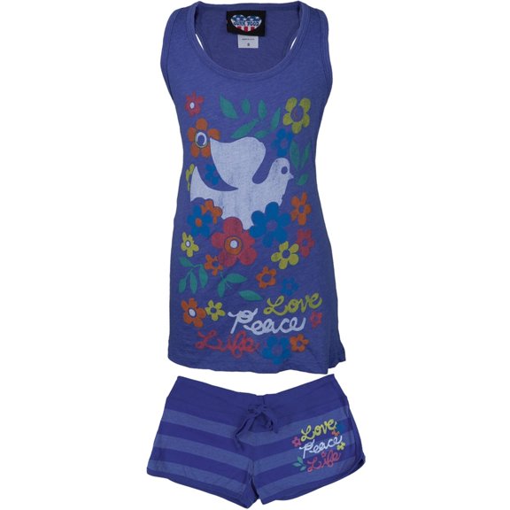 Peace Love Life Juniors Tank And Shorts Set - Large