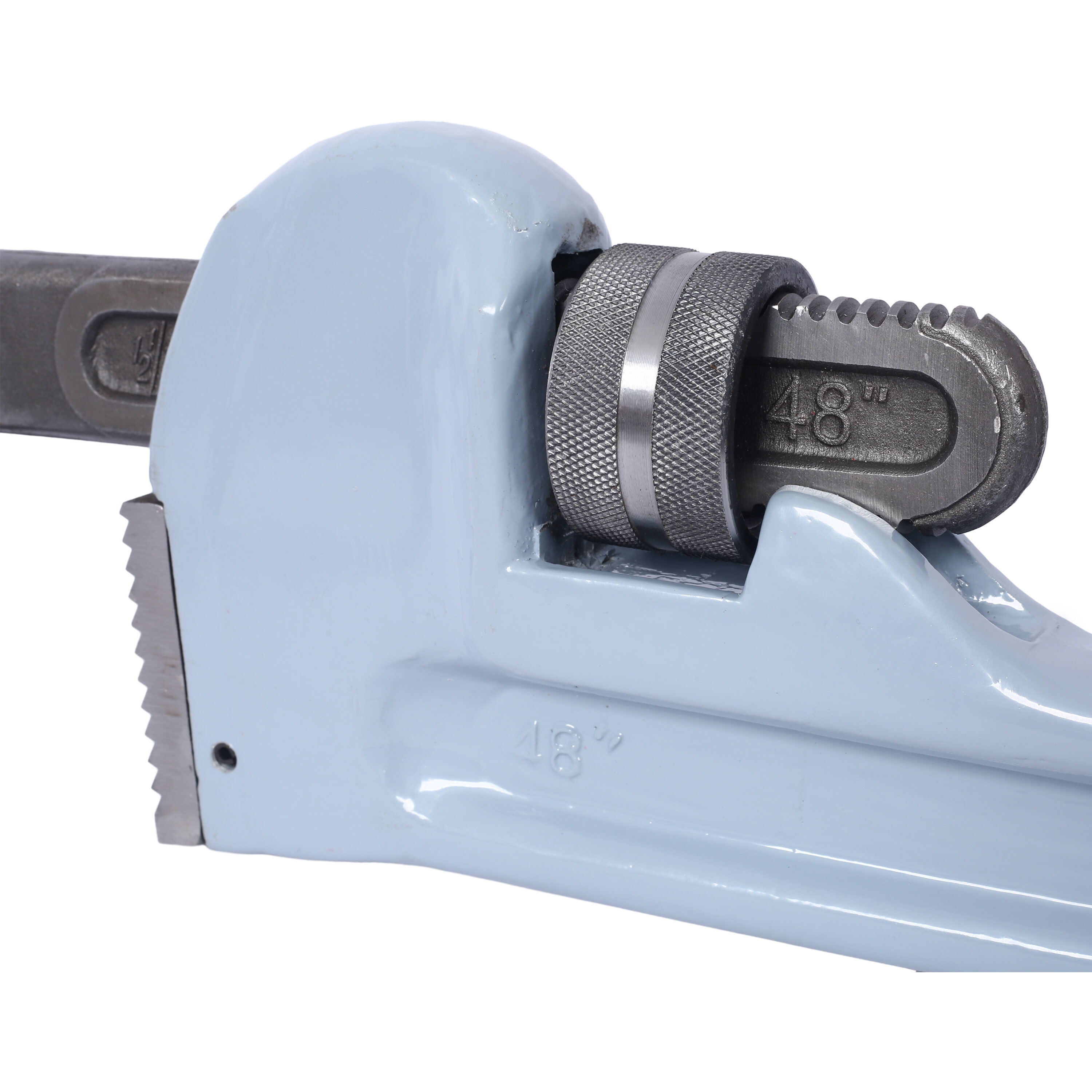 , 48 inch Pipe Wrench Aluminum Straight Pipe Wrench Heavy Duty 48-Inch Plumbers Wrench,Easy to Carry, Hangable Design, for Water Pipes, Automotive Repairs, Light Gray ,Aluminium Alloy ,