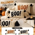thumbnail image 2 of Throw Pillow Embroidered Boo Decor with Bat Motif for Halloween Decor Holiday Decor Cream Tasseled Decorative Pillow for Party, 2 of 6