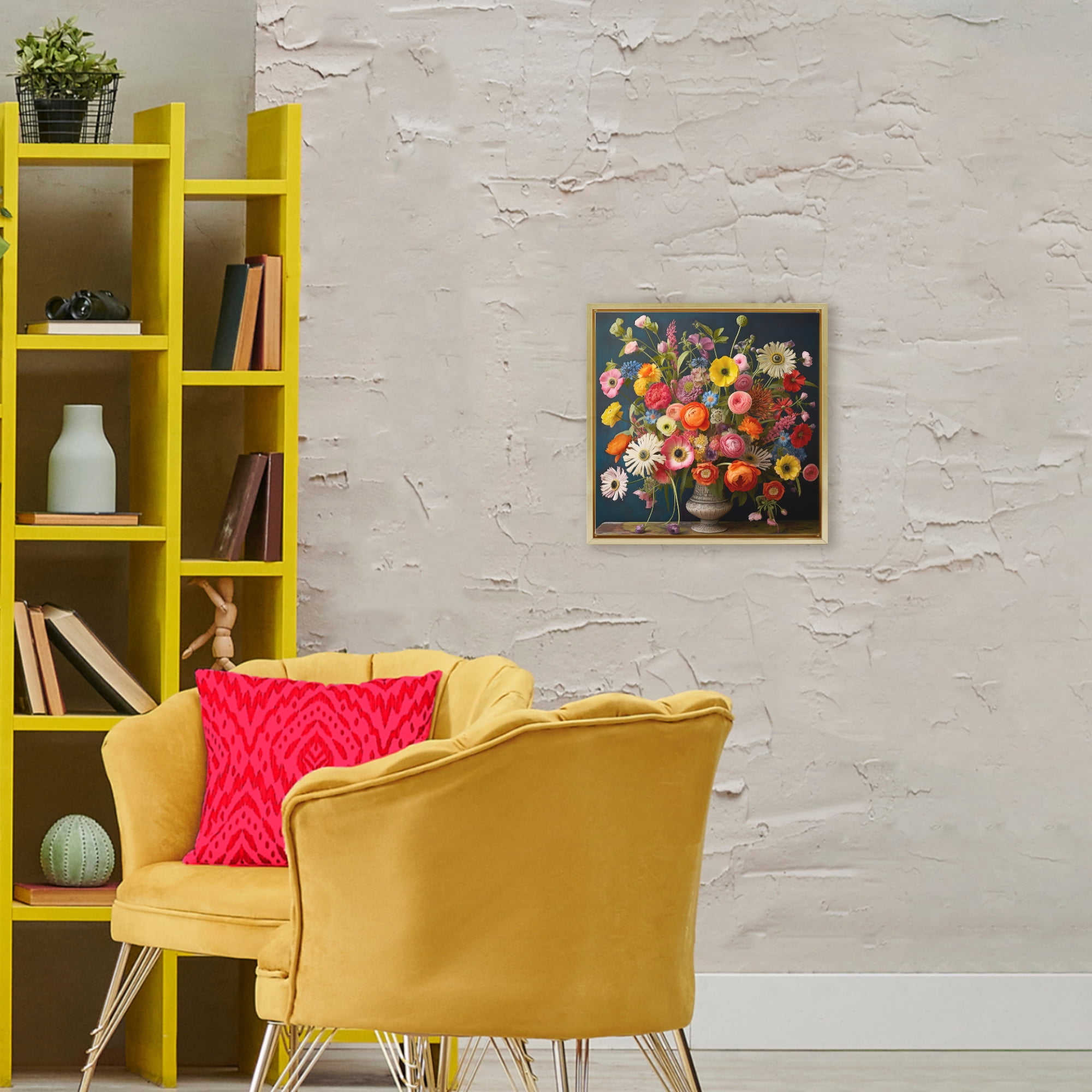 Stupell Industries Harmonious Garden Bouquet Gold Framed Floater Canvas Wall Art, design by Lazar Studio