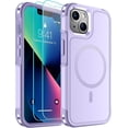 thumbnail image 1 of KOMI Magnetic for iPhone 13 Case, [Compatible with MagSafe][10 FT Military Grade Drop Protection] [2+Tempered Glass Screen Protector] Non-Slip Heavy Duty Full-Body Shockproof Phone Case, Light Purple, 1 of 5