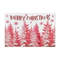 geerera Pink Christmas Placemat, Holiday Table Insulation Mat, Washable Table Mat, for Christmas Dinner, Party Table Setting, Home Kitchen