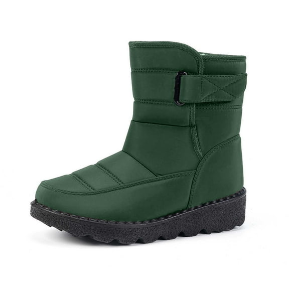 Snow Boots for Women,Women Winter Lined On Boots Outdoor Casual Comfort Flat Thick Sole Warm Cold Weather Shoe,Winter Boots for Women,Green,9