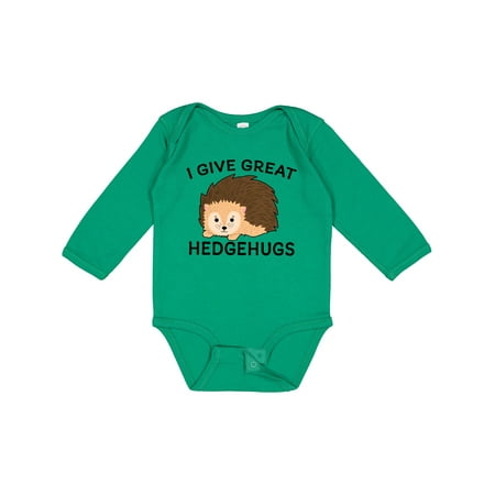 

Inktastic I Give Great Hedgehugs with Cute Hedgehog Gift Baby Boy or Baby Girl Long Sleeve Bodysuit
