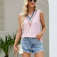 thumbnail image 5 of Mittory Women Eyelet Tops V Neck Embroidered Tank Lace Cutout Blouses Tee Sleeveless Shirt Casual, 5 of 7