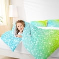 thumbnail image 4 of jejeloiu Blue Green Glitter Print 7-Piece Bedding Comforter Set Kids,Modern Minimalist Art King Bedding Sets For Girls,Reversible, 4 of 7