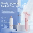 thumbnail image 2 of Handheld Fan, Portable Mini Fan Pocket Fan with 3 Speed, 3000mAh USB Rechargeable Personal Folding Fan for Women Men Travel Camping Outdoor, Office, Travel, Gift for Festival, 2 of 11