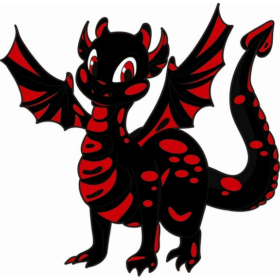5in x 5in Red Happy Dragon Dragons Sticker Decal Vinyl Car Window Stickers Decals