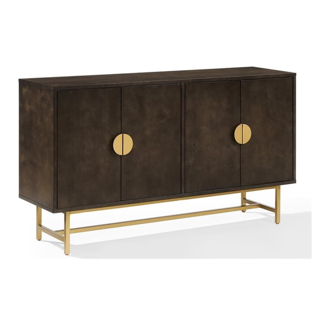 Pemberley Row Particle Board Dark Brown Sideboard Rectangular Adjustable Shelving 54"W Unassembled