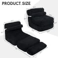 thumbnail image 2 of ANPOO 82" Single Corduroy Convertible Sleeper Sofa - Folding, Pillow Included, Back Support, Side Pocket, Zippers, Handles and Straps, Portable for Living Room & Bedroom, Black, 2 of 10