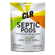 CLR Septic Pods for Drain and Septic System Maintenance, 6 Monthly Pods