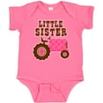 thumbnail image 3 of Inktastic Pink Tractor Little Sister Girls Baby Bodysuit, 3 of 5