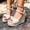 Beige Wedge Shoes for Women, variant on CYMMPU Women's Bow Decor Ankle Strap Wedge Sandals, Open Toe Platform Espadrille Heels, Comfort Summer Casual Dress Shoes for Beach Travel Coffee 42