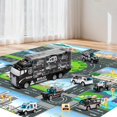 thumbnail image 2 of NIPLOOOW Juguetes para Niños Pequeños de 3 a 8 Años, Set de Camiones de Policía con Tapete de Juego y Auto de Metal Fundido, Camión Transportador para Niños, Regalos de Cumpleaños, 2 of 6