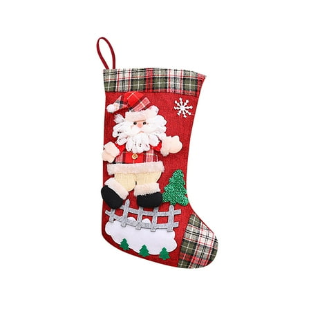 

Christmas Stockings Cute Santa Snowman Christmas Tree Decoration Gift Bag Kids Ladies Men Window Fireplace Bed Pendant Home Office Restaurant Hotel Decoration Gift for Lovers Ornament for Car