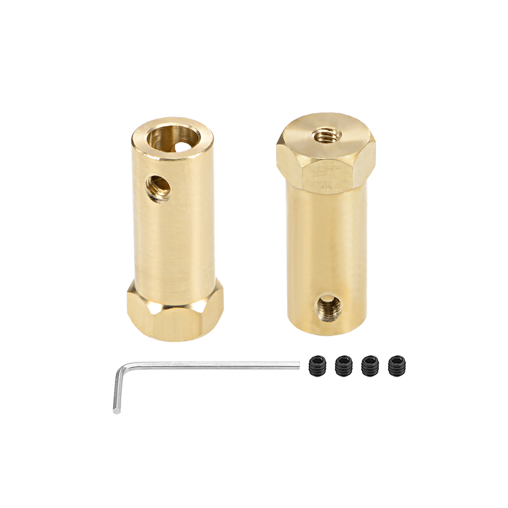 3 4 5 6 7 8 mm Brass Shaft Couplings Coupler Motor 12MM Hex connector DIY Screw 