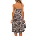 thumbnail image 2 of Vestido de verano con falda midi bohemia y corsé plisado con cuello en V y tirantes finos con estampado de leopardo para mujer S, 2 of 2