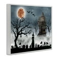 thumbnail image 4 of Stupell Industries Halloween Witch Silhouette in Full Moon Haunted House Scene Graphic Art Framed Art Print Wall Art, 30x24, By Grace Popp, 4 of 5