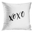 thumbnail image 1 of RYLABLUE Black Brush XOXO Freehand Ink Calligraphic Design Flyers Handwritten Calligraphy with Rough Edges White Throw Pillowcase Cushion Case Cover, 1 of 1