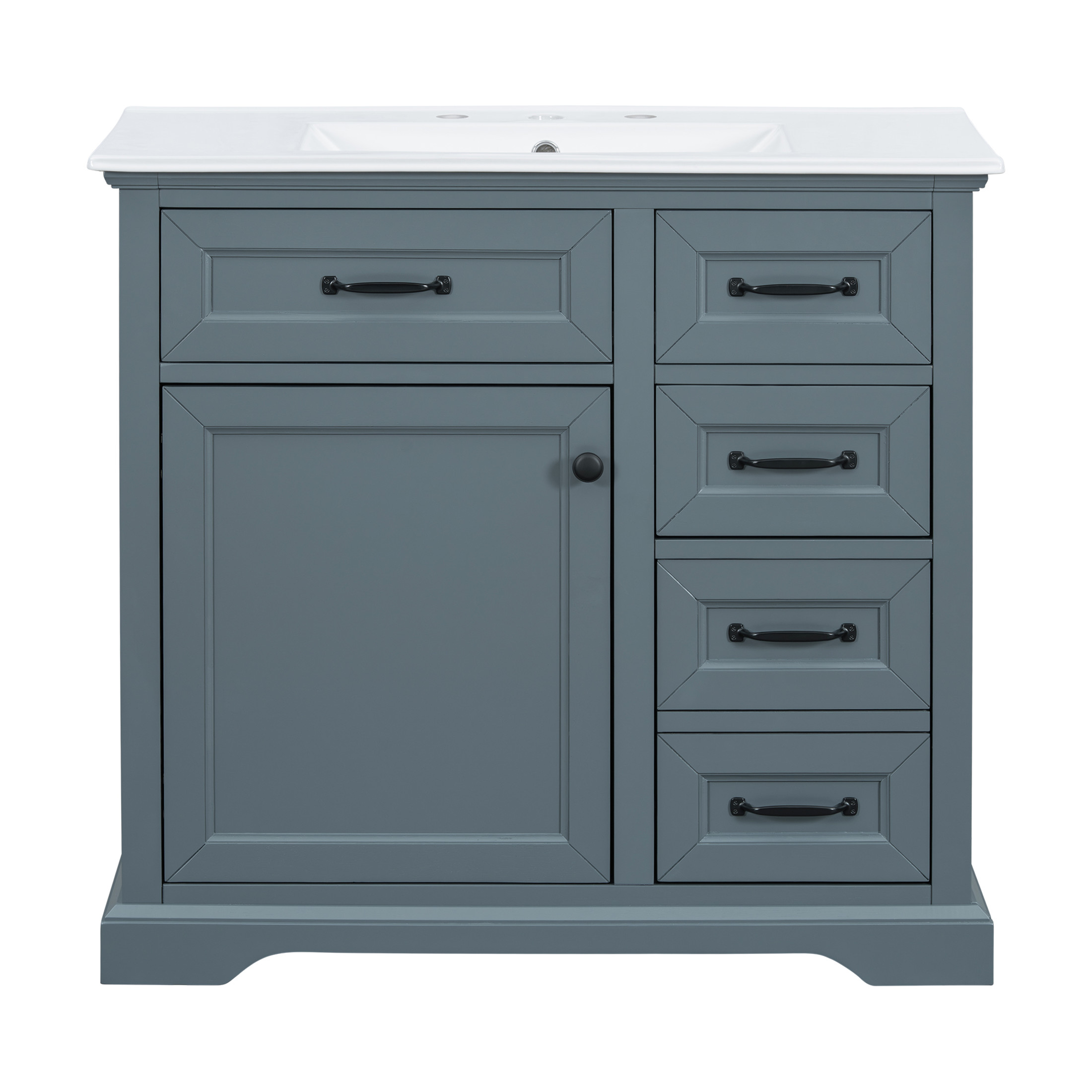 Christopher Knight Home 36" Bathroom Vanity with Sink, Tip-out Drawers, Soft-Close Doors, Livid