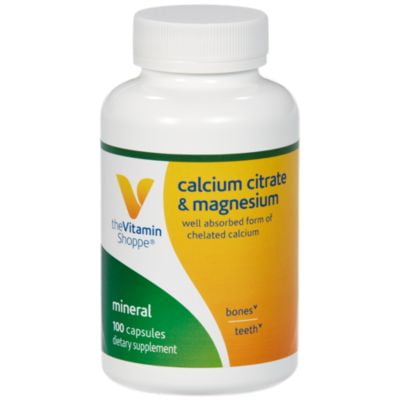 Calcium Citrate  Magnesium – Mineral Essential for Healthy Bones  Teeth – Well Absorbed Form of Chelated Calcium, 189mg Per Serving of Magnesium (100 Capsules) by The Vitamin (Best Form Of Magnesium For Absorption)
