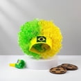 thumbnail image 3 of Jiibva Football Game Flag Colored Fan Wigs Hat, National Flag Afro Fan Wig Headgear Funny Headwear for Soccer Match Celebration Flag Colorful Event Hairband, 3 of 7